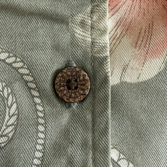 Vintage Caribbean Joe Rayon Floral Vest Women’s M Soft Butch Tropical Paisley - Picture 7 of 12